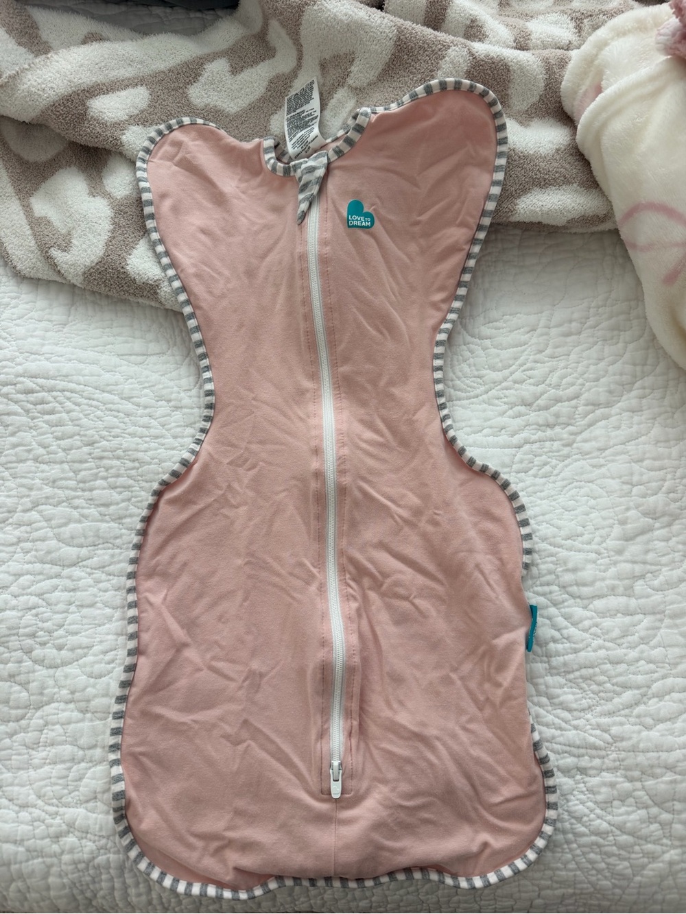 Love to Dream Pink Baby Swaddle Up with Teal Logo